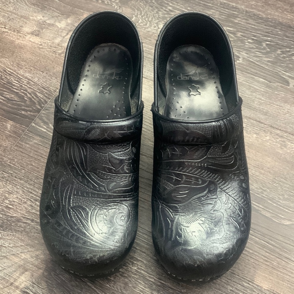 Dansko Black Leather Clogs